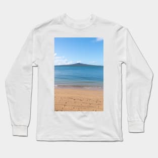 Rangitoto Island on distant horizon across harbor Long Sleeve T-Shirt